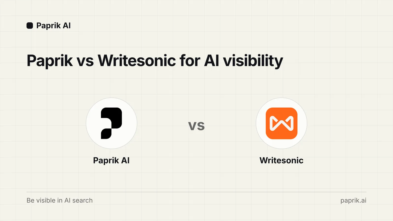 Comparison cover showing the logos of Paprik AI and Writesonic.