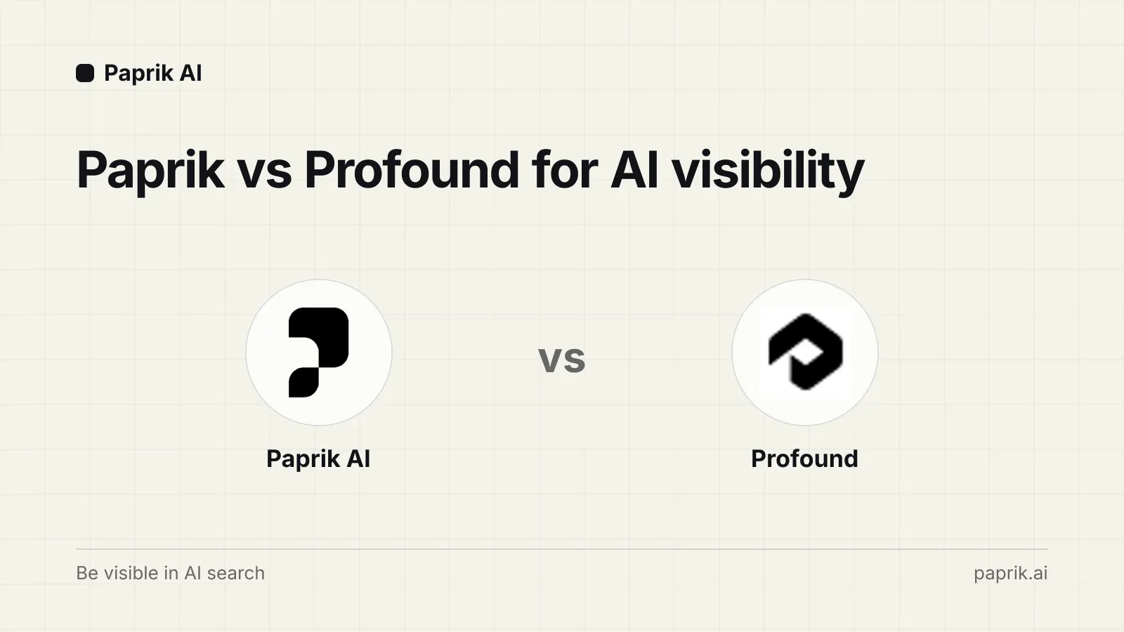 Comparison cover showing the logos of Paprik AI and Profound.