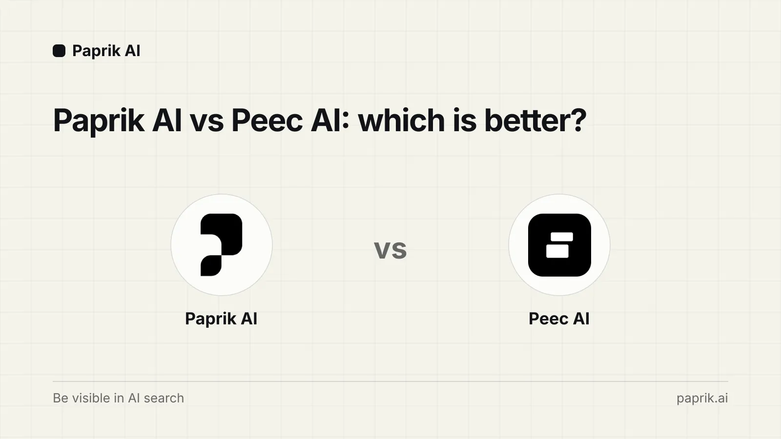 Comparison cover showing the logos of Paprik AI and Peec AI.